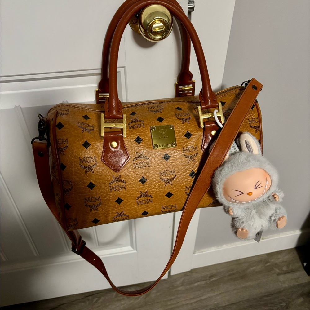 MCM Cognac Boston bag Visetos Satchel - Picture 10 of 14